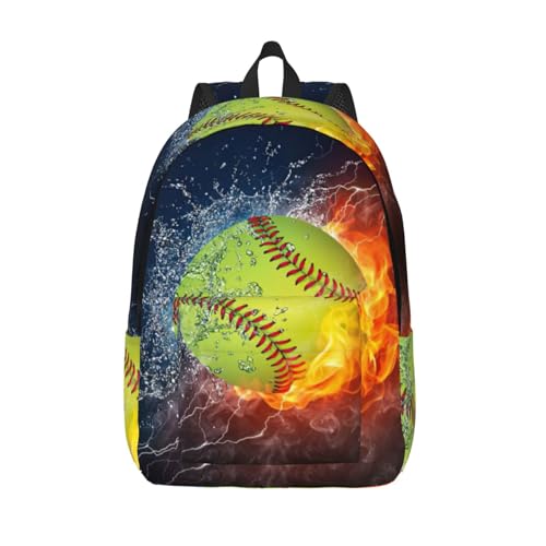 Sac à dos d'infirmière et de loisirs au motif softball pour le quotidien actif