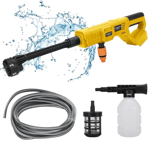 Cordless Pressure Washer For Dewalt 20V Battery, Portable Power Washer Battery Powered Max 750PSI, Jet Washer With 6-in-1 Nozzle, Foam Pot, 16ft Hose for Car, Lawn, Garden (NO BATTERY)