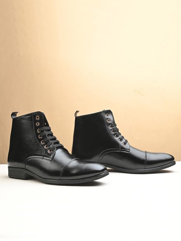 Image of Server Men's Chelsea Ankle Boots | Casual Boots for Men | Ankle Height Boots| All Day wear | Comfortable Formal Office & Business Wear Shoes | Lace up Boots | Derby Boots