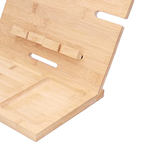 Soporte para teléfono multifuncional de bambú y organizador de mesa 30x18cm 5