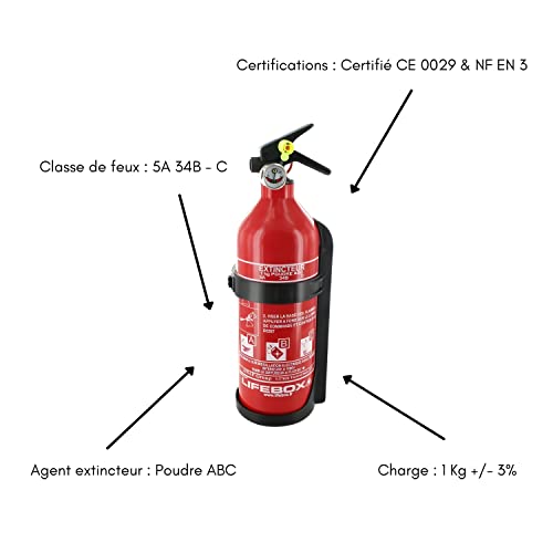Extincteur 1kg a poudre ext01 avec manometre de precision durable - 3
