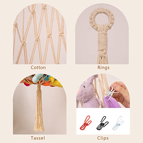 Novel Stuffed Animal Net Or Hammock Macrame Plush Toy Display- One Hook Only! Convenient For Corners, Walls And Ceiling Hanging Net, Stuff Animal Storage For Kid Room Bedroom Playroom #TOP5