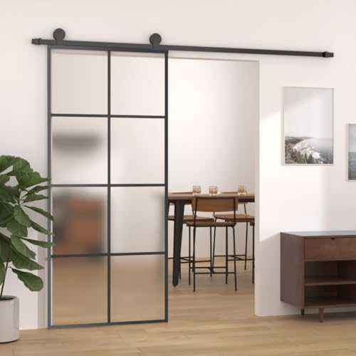 Willood Schiebetür ESG-Glas & Aluminium, Glasschiebetür,Innentür, Schiebetür Innenbereich, Glastür, Tür mit Beschlag 90x205 cm Willood Schiebetür ESG-Glas & Aluminium, Glasschiebetür,Innentür, Schiebetür Innenbereich, Glastür, Tür mit Beschlag 90x205 cm