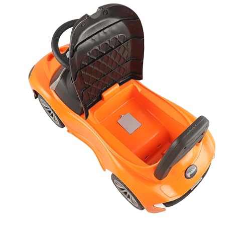 Image of JoyRide Spider Car with Music & LED Light, Ride on for Baby with Backrest, Under Seat Storage & Big Wheels, Ride on for Kids 1 to 3 Years Upto 25 Kgs Orange