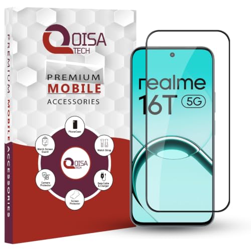 Image of Premium Tempered Glass Screen Protector Guard For Realme 16T 5G (6.81 Inch, Pack of 1) | Edge to Edge Coverage With Easy to installation kit