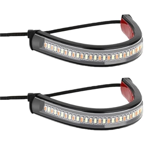 Clignotant de moto ambre blanc à anneau lumineux LED 12V 2 pièces