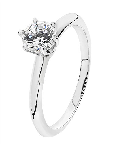 Bague femme argent fin oxyde de zirconium WJS15601, anneau anti-ternissement