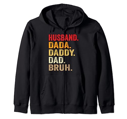 Husband Dada Daddy Dad Bruh Men Funny Fathers Day Vintage Felpa con Cappuccio