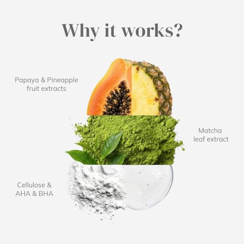 Image of CLAYCO Matcha Enzyme Scrub with AHA & BHA | Gentle Exfoliating Green Tea Scrub for Dead Skin Removal, Blackheads & Pore Cleansing (45g)