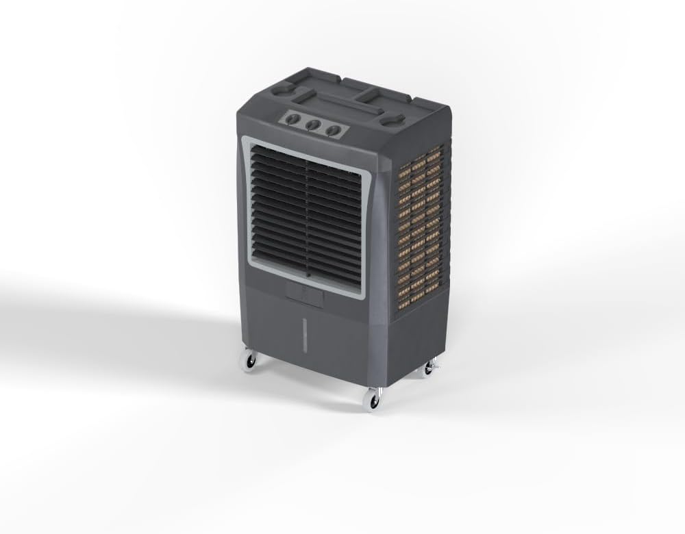 HESSAIRE MC37V Portable Evaporative Cooler, 3100 Cubic Feet per Minute, Cools 950 Square Feet (Renewed)