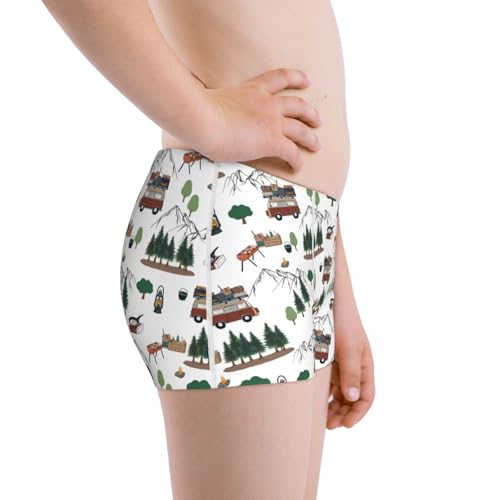 Boys' Cotton Boxer Brief Soft Underwear-Camping Caravan2