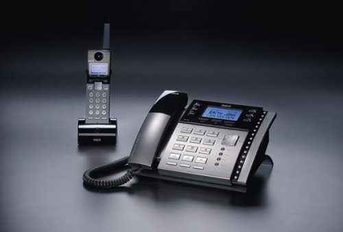 RCA ViSys 25450RE3 4-Line Corded Base Full Duplex Speakerphone Expandable to 16 Handsets (Black/Silver)