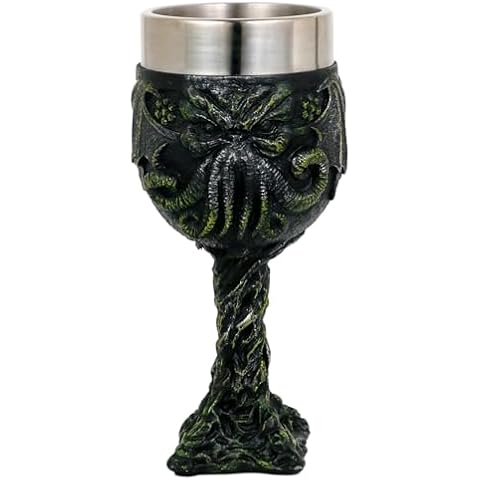 alikiki Cthulhu Stainless Steel Wine Goblet - 7oz Cthulhu Merchandise Octopus Sea Monster Chalice Drinking Cup D&D Gaming Party Halloween Decorations Birthday Gifts for Men Boy Cover