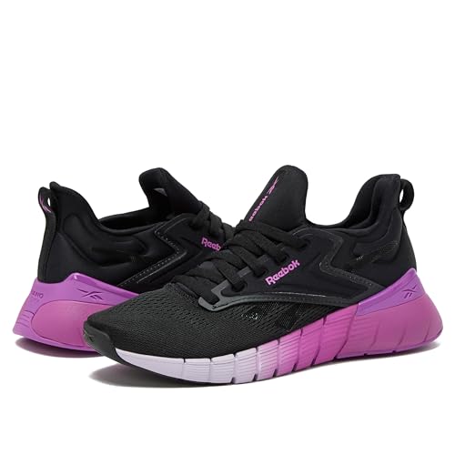 Reebok Nano Gym Womens Sneakers, Workout and Walking Shoes for Women, Black/Purple Rave/Digital Gleam, 8