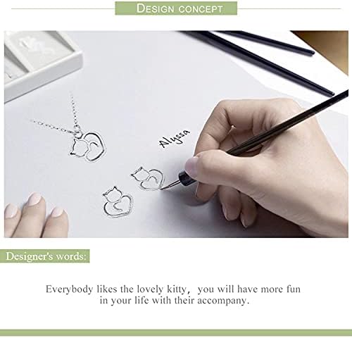 Miniatura 8 de Collar de plata de ley 925 con dije de perro y gato y panda para mujer, lindo y delicado collar con colgante de animales, regalos para gatos, mamá,