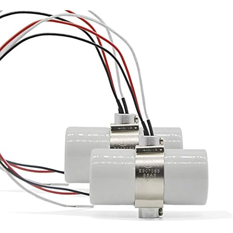 Dual Bulb Socket, 2 Circuit Porcelain Medium Screw Twin Light Fixture Socket, E26 Double Light Socket with 3pcs 12 inch Leads and 2 threaded brackets (2-Pack) Cover