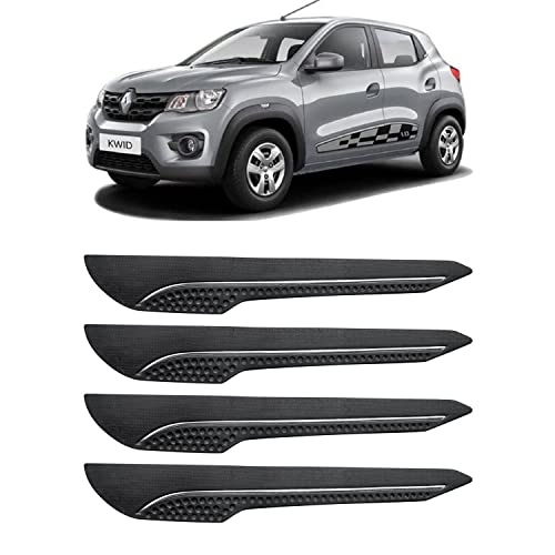 Image of AOSIS-Car Bumper Protector /Bumper Guard for Renault Kwid with Single Chrome Stripe (4-Pcs)