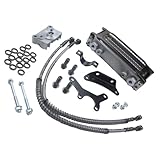 Motorcycle Accessories Oil Cooler Radiator Water Cooling Cooler Extend Engine Service Life For 50cc 70cc 90cc 110cc 125cc ATV Pit Trail Dirt Bike Motorcycle (Black)