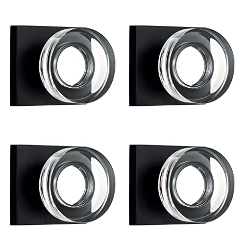 Coolnews 4 Pack Glass Dummy Door Knobs, One Side Dummy Crystal Door Knob For Hall Closet, Matte Black #TOP5