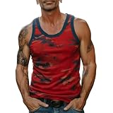 Débardeur pour homme, sans manches, épaules larges, débardeur sans manches, bodybuilding, musculation, sport, basketball, plage, volleyball, t-shirt léger et respirant, bleu, Medium