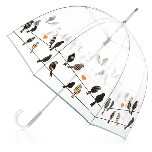 totes Signature Bubble Umbrella - Manual Open, One Size - Birds on a Wire