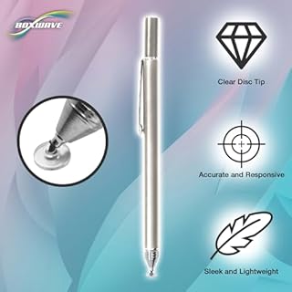 BoxWave Stylus Pen Compatible with HP OmniBook X Flip 14 - FineTouch Capacitive Stylus, Super Precise Stylus Pen - Metallic Silver