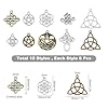 SUNNYCLUE 1 Box 60Pcs 10 Styles Celtic Knot Charms Pendants Pagan Chinese Trinity Knot Flower of Life Chakra Tibetan Style Alloy Hollow Pendants for Crafts Making Supplies, Antique Silver Bronze #2