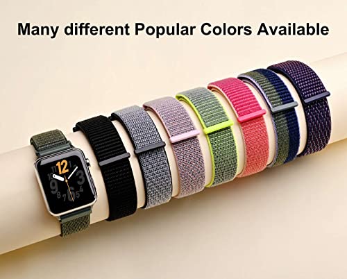 ANNEFIT Nylon Sport Loop Watch Bands, 2 Packs Quick Release Adjustable Strap 16mm 18mm 19mm 20mm 21mm 22mm 24mm