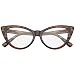 Super Cat Eye Glasses Vintage Fashion Mod Clear Lens Eyewear (Tortoise, 0)