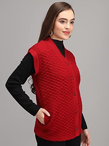 Image of eKools Women's Winterwear Woolen Sleeveless Sweaters (with Side Pockets)
