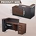 L-Shaped Modern Large Wooden Commercial Reception Desk with Counter & Shelves, Front Reception Desk Counter Table with Storage, Drawers for Offices,Home (Brown + Black, Left- 71''L x 34''W x 41''H)