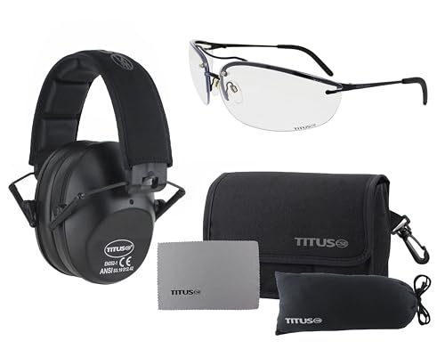 TITUS Slim-line Earmuffs and Safety Glasses Combo Pack