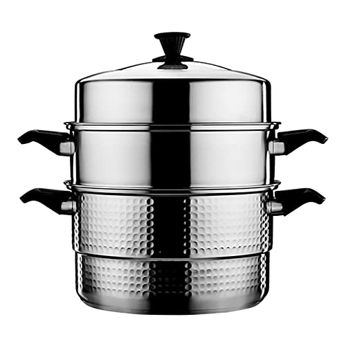蒸し器ポット/スープポット/厚みのある304ステンレス鋼、ポット本体、蒸しパン、魚、シーフード、煮込みチキンスープ,30cm