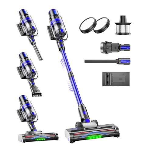 XenonLab Aspiradora inalámbrica, 45 KPA para el hogar, aspiradora ligera recargable 6 en 1, hasta 35 minutos de tiempo de funcionamiento, con potente succión para alfombras, pelo de mascotas, suelos