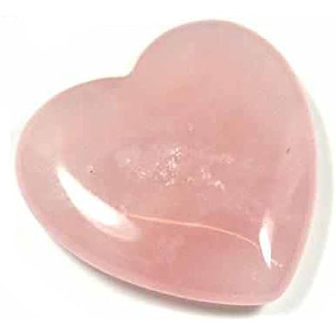 Something Glassy Rose Quartz Pocket Puff Heart Healing Meditation Gemstones 45mm Cover