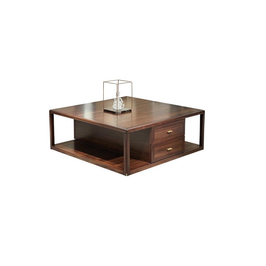 GFHTRELY Mesa central de madera para sala de estar, mesa de centro cuadrada de 1,2 metros, estilo chino, mesa de dormitorio
