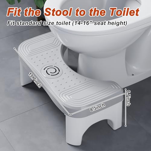 Squatting Toilet Stool for Adults, 7 Inch Poop Stool Squat Adult, Non-Slip Potty Stool for Pooping, Portable Toilet Step Foot Rest for Bathroom