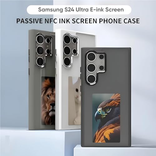 Image of Smart E-Ink NFC Compatible with Samsung Galaxy S25 Ultra | Custom Image Display | NFC Enabled Custom Patterns (Black)