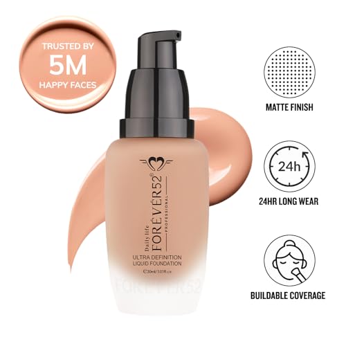 Image of Daily Life Forever52 Ultra Definition Liquid Foundation |24H Wear, Medium to Full Coverage, Pore-Minimizing & Mattifying, Long Lasting, Anti-Aging, Satin Finish| All skin type - Sundae (FLF007) 30ml