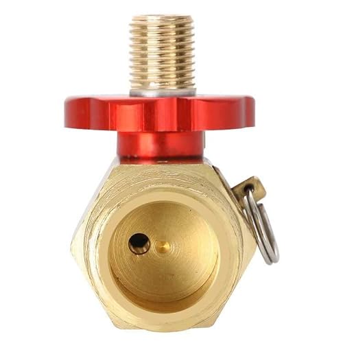 Hromee Air Tank Manifold Tool with Fill Port, Aluminum Shut Off Safety Valve and Relief Bypass 1/2" NPT Tank x 1/4" NPT Hose x 1/8" NPT Gauge for Air Compressor Portable Carry Tank