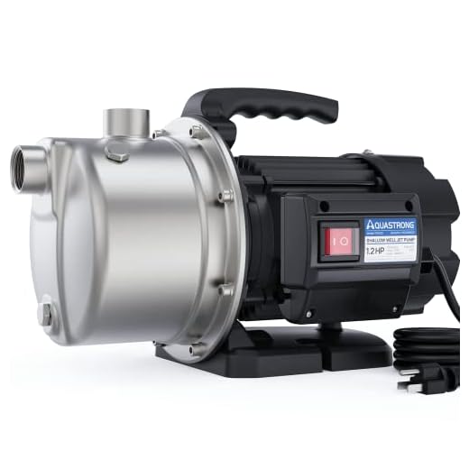 Aquastrong 1.2HP Portable Shallow Well Pump Garden Pump, 1209GPH, 115V, Stainless Steel, Sprinkler Pump, Water Transfer Draining Irrigation Pump, for Lawn or Garden…