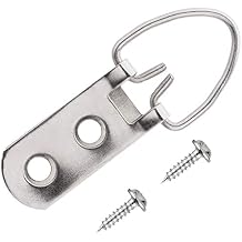 50 Pack ANCIRS 50 lbs Heavy Duty D-Ring Picture Hangers, Picture Hanging Hooks, Double Hole with Screws for Home Decoration, Picture Frame Hanging Kit- Steel