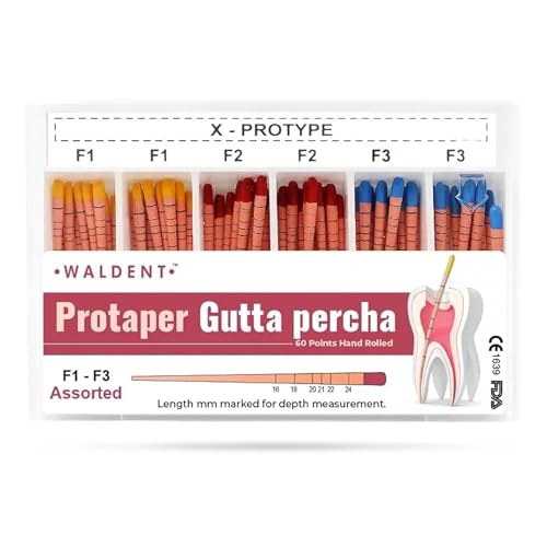 Image of Waldent Gutta Percha Points Protaper #F1-F3 | Length Marked | Rotary File Compatible | Root Canal Filling Material | Sterile & Radiopaque | Endodontic Dental Supplies