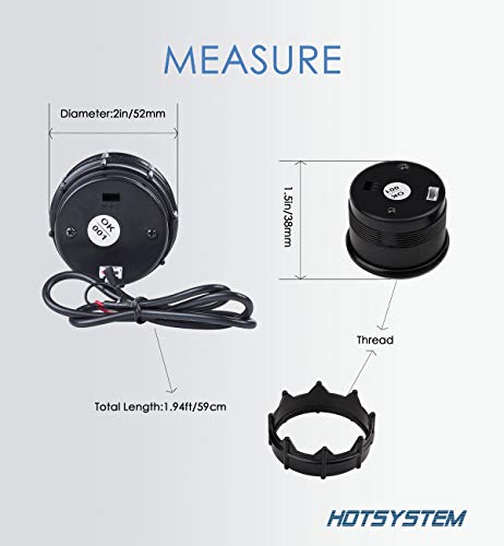 HOTSYSTEM Electronic Voltmeter Voltage Volt Gauge Meter Blue Digital LED 2inches 52mm for Car Vehicle Auto