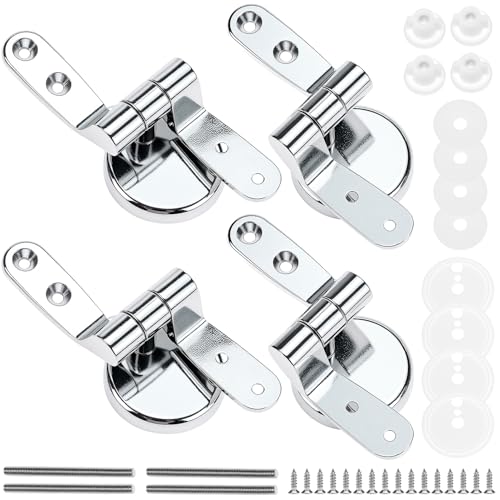 QWORK Toilet Seat Sturdy Hinge Replacement Parts, 2 Set Stainless Steel Hinge Mountings with Bolts and Nuts