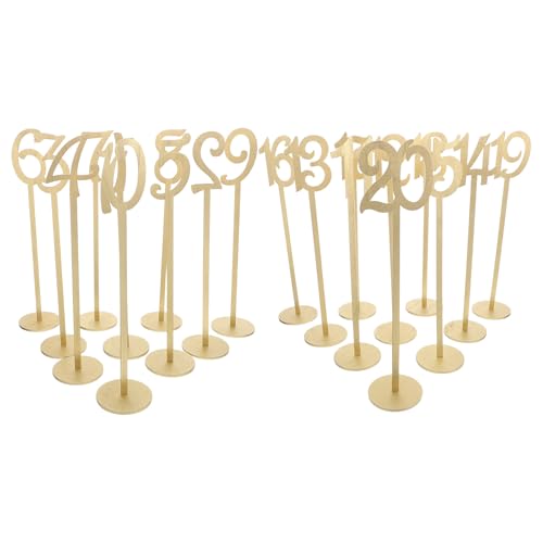 Numéros de table faciles à monter en bois doré pour fête