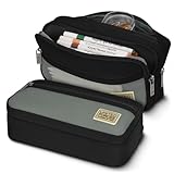 Estuche para Lápices de Gran Capacidad para Uso Múltiple,Estuche para Lápices con 3 Compartimientos Tela Oxford...