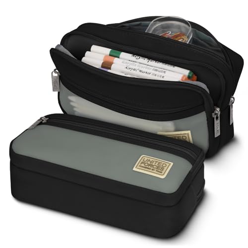 Opiniones de Tela Gris Oxford los mejores 5. 40 Estuche para Lápices de Gran Capacidad para Uso Múltiple,Estuche para Lápices con 3 Compartimientos Tela Oxford Organizador de Papelería para el Trabajo de Oficina Escolar...