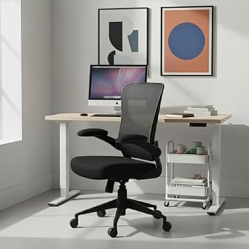 Cadeira Office DT3 Vita, ergonomica e confortável com revestimento Mesh Spandex™+Tecido Softex™, braço retrátil até 90º, suporta até 120kg e altura máx. de 1,75m (Black)