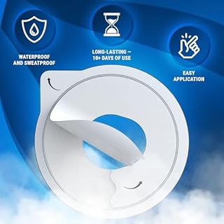 Lexcam Adhesive Patches Pre-Cut for Dexcom G7 & Stelo CGM, Waterproof, Transparent Overpatches for Continuous Glucose Monitoring, Stays Secure for 14 Days, Pack of 30